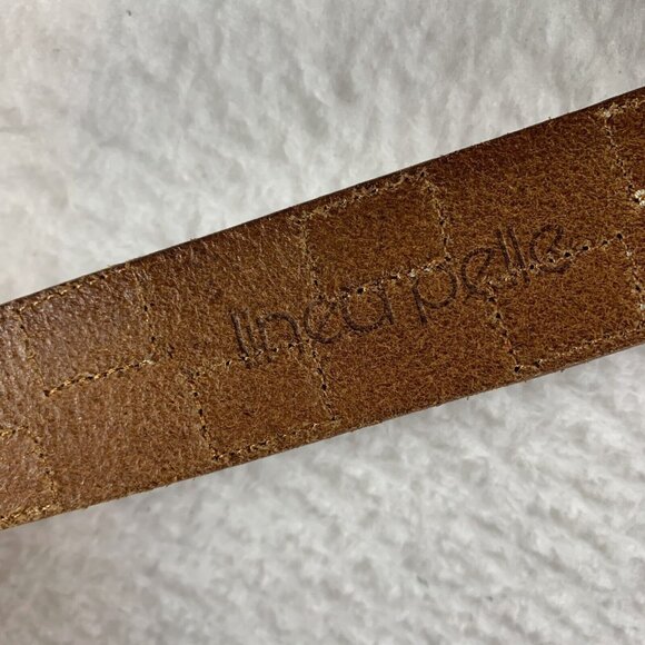 Linea Pelle Waist‎ Belt Women's Medium Brown Check Leather Adjustable 9605 - Picture 7 of 11